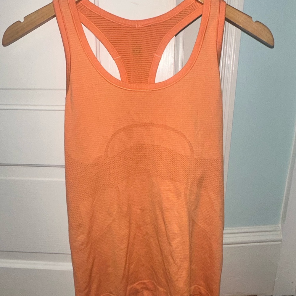 Orange Lululemon swiftly tech tank size 6